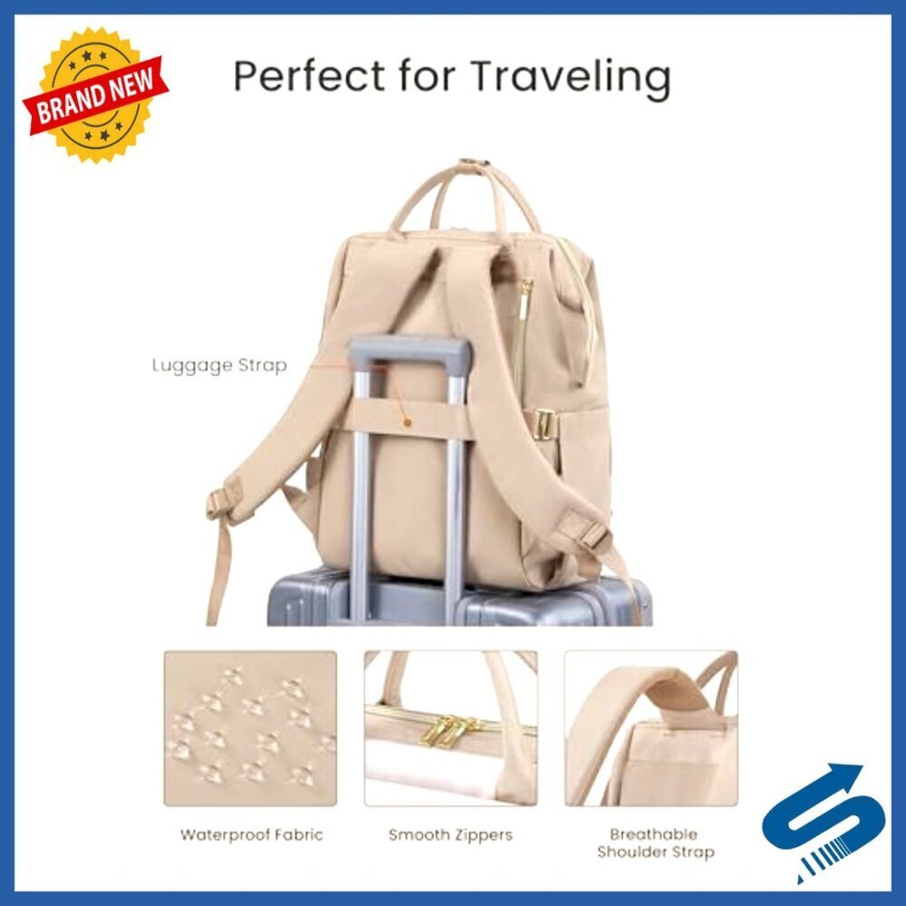 Laptop Backpack with Tumbler Holder Travel Work Daypack Casual Chic Durable - Picture 5 of 6